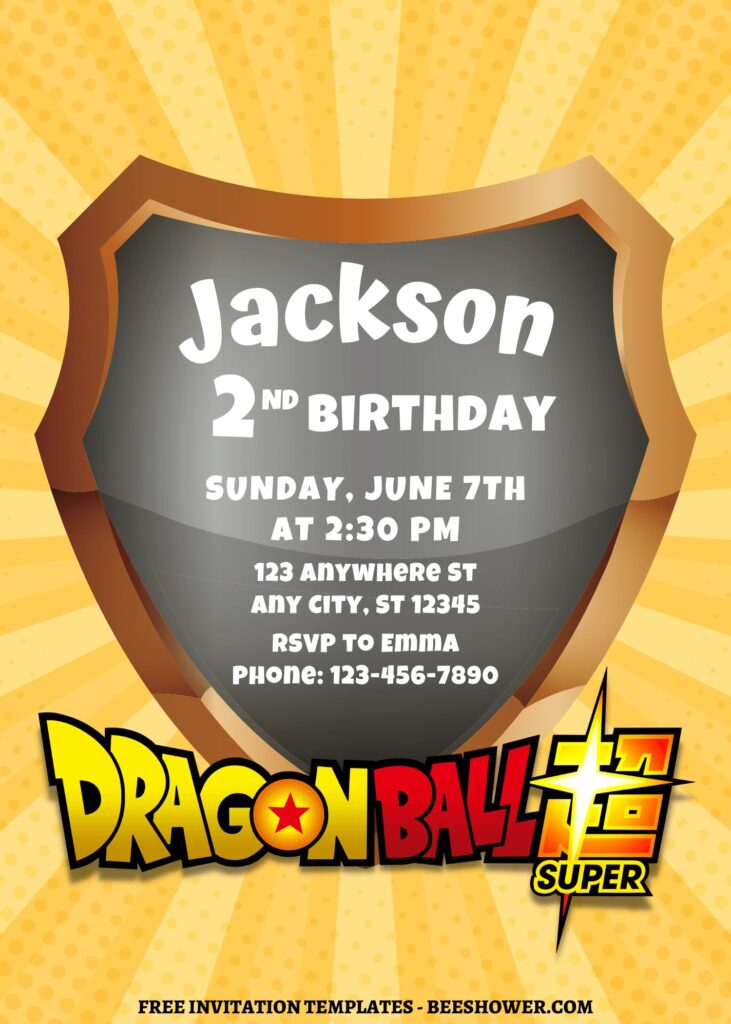 8+ Dragonball Super Brolly Canva Birthday Invitation Templates with editable text