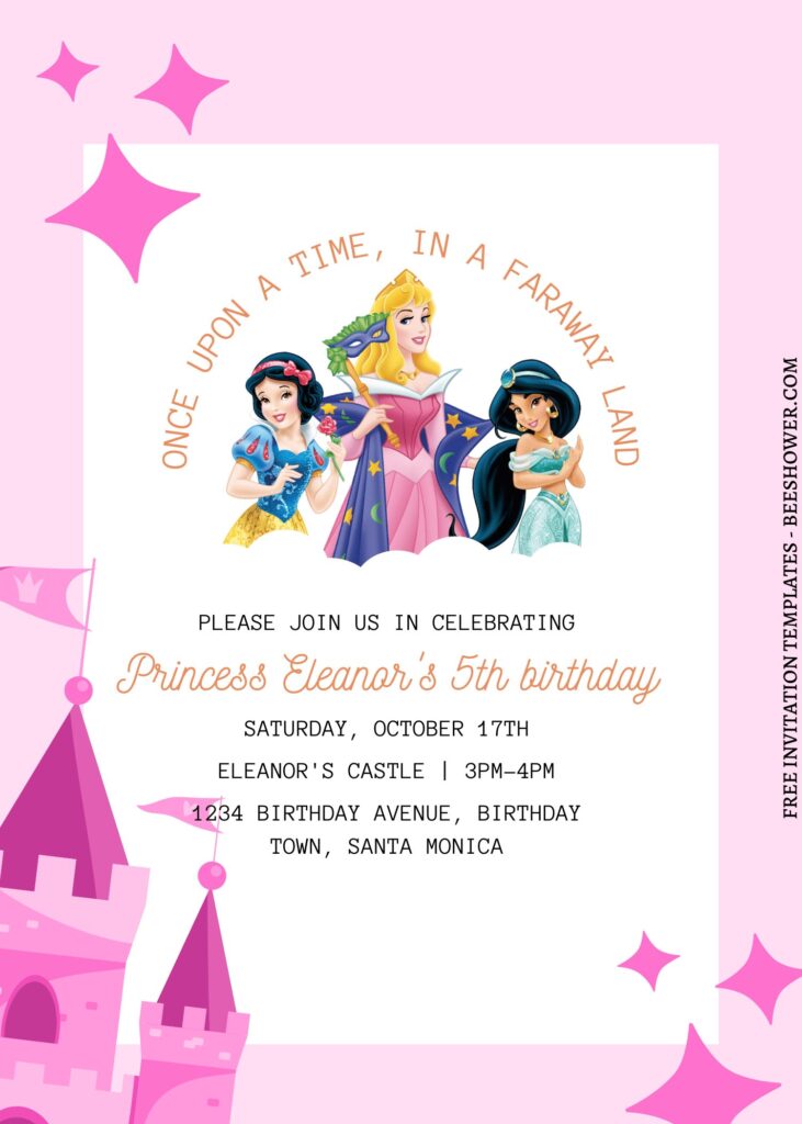 11+ Princess Castle Canva Birthday Invitation Templates  with Snow White