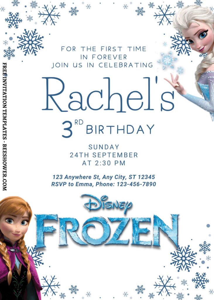 8+ Enchanting Disney Frozen Canva Birthday Invitation Templates with editable text