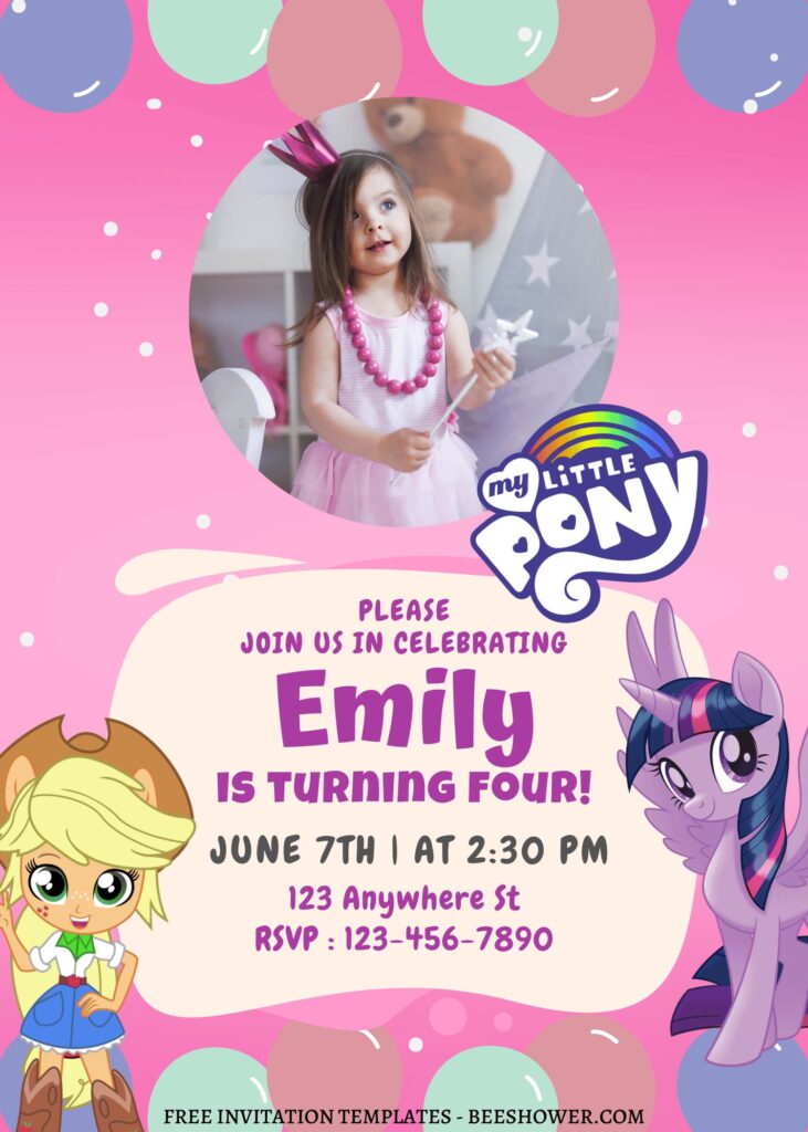 11+ Ultimate My Little Pony Canva Birthday Invitation Templates with Twilight Sparkle and Applejack
