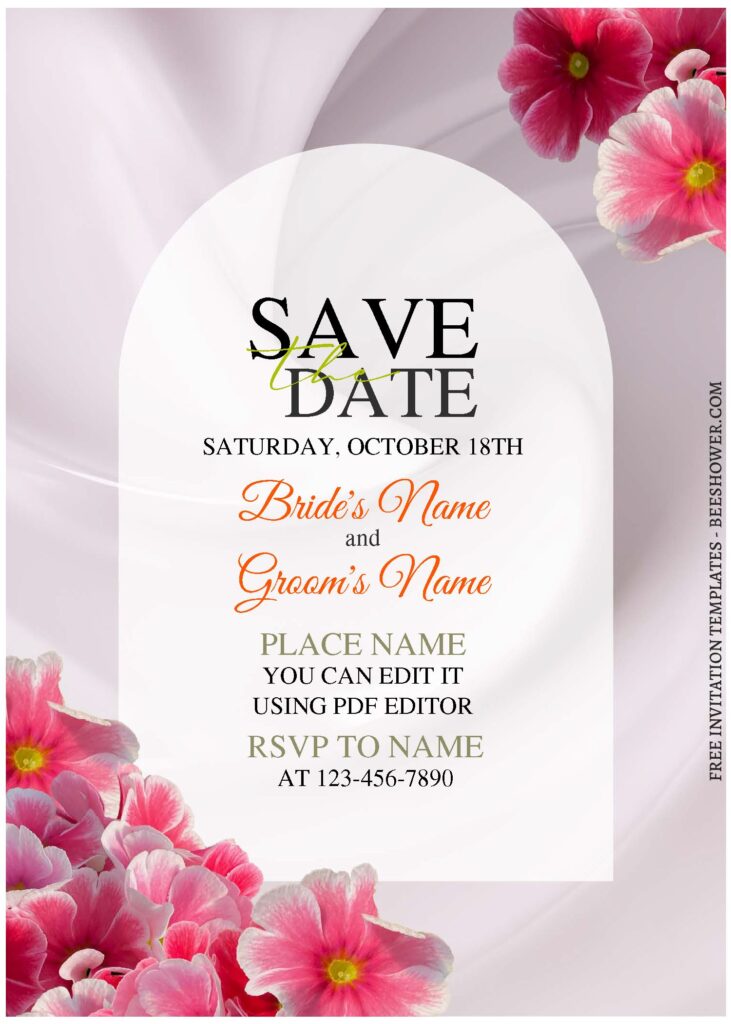 (Free Editable PDF) Romantic Garden Roses Wedding Invitation Templates with watercolor roses