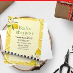 (Free Editable PDF) Botanical Lemon Baby Shower Invitation Templates