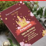 (Free Editable PDF) Pretty Princess Girl Birthday Invitation Templates F