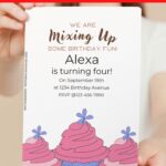 (Free Editable PDF) Yummy Cupcake Baking Birthday Invitation Templates E