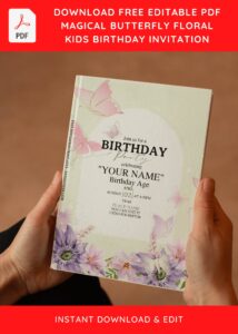 (Free Editable PDF) Magical Butterfly Garden Birthday Invitation Templates