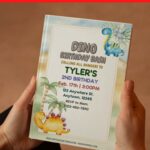 (Free Editable PDF) Adorable Watercolor Dinosaur Baby Shower Invitation Templates E