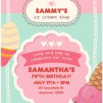 (Free Editable PDF) Cute Ice Cream Shop Baby Shower Invitation Templates B