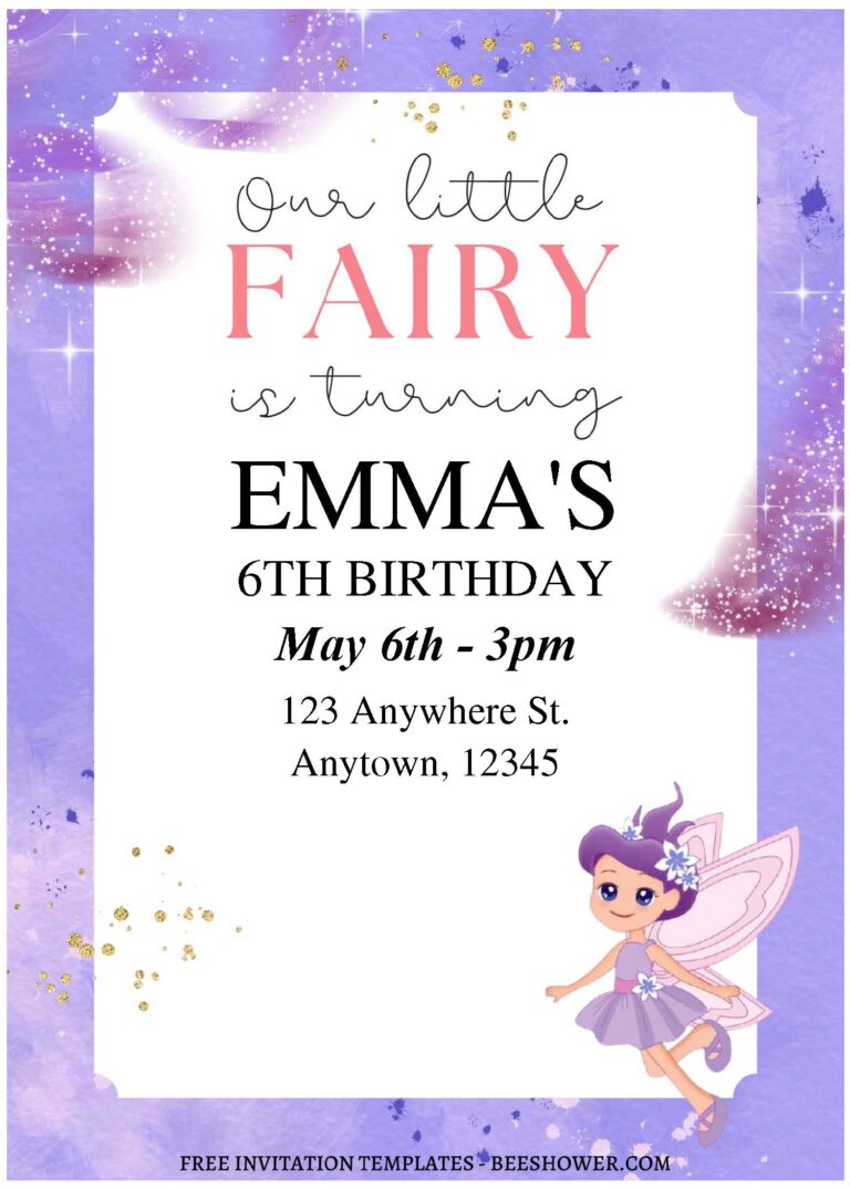 (Free Editable PDF) Little Fairy Baby Shower Invitation Templates ...