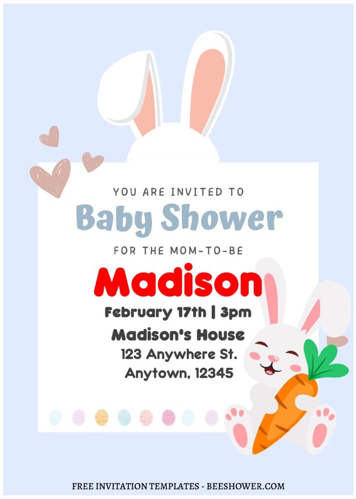 (Free Editable PDF) Some Bunny Baby Shower Invitation Templates A
