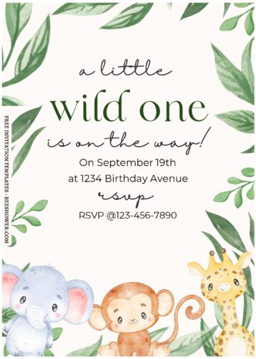 Download (Free Editable PDF) Boho Greenery Wild One Birthday Invitation ...