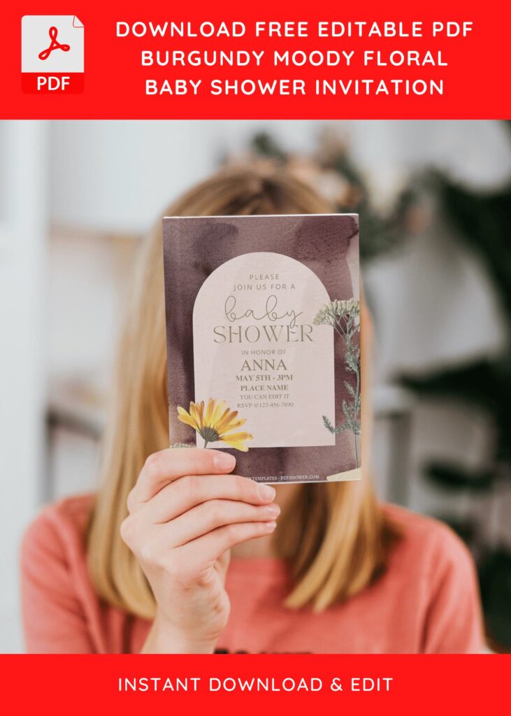 (Free Editable PDF) Aesthetic Floral Baby Shower Invitation Templates J