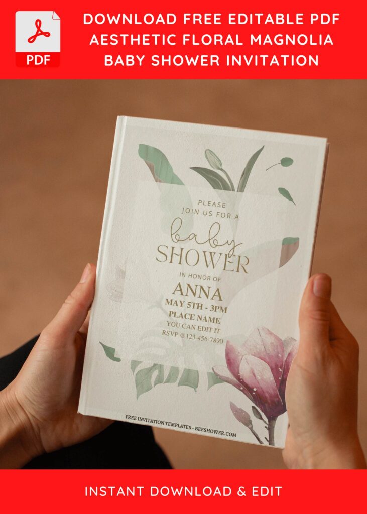 (Free Editable PDF) Dreamy Floral Baby Shower Invitation Templates E