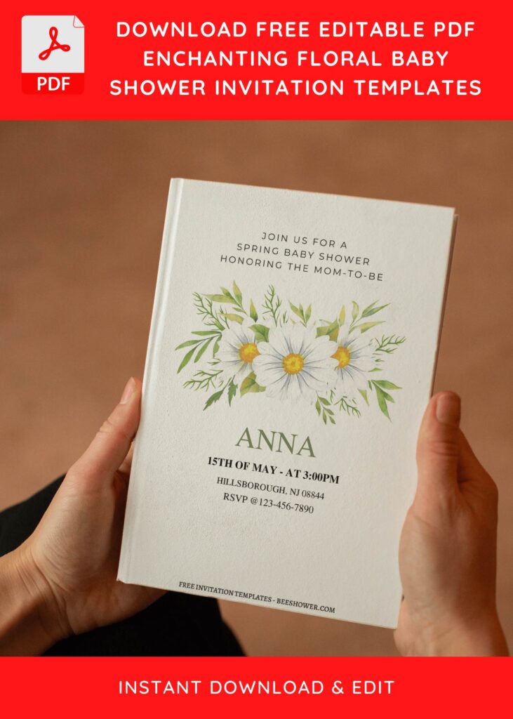 (Free Editable PDF) Enchanting Chrysanthemum Baby Shower Invitation Templates E