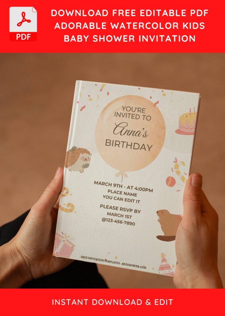 (Free Editable PDF) Cheerful Animal Birthday Invitation Templates E