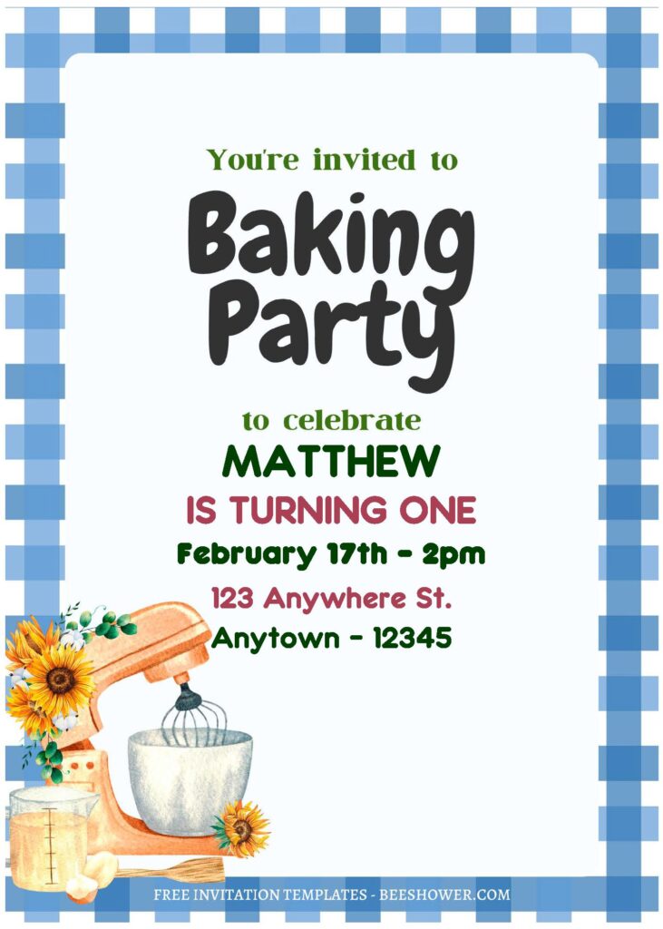 (Free Editable PDF) Baking Party Baby Shower Invitation Templates A