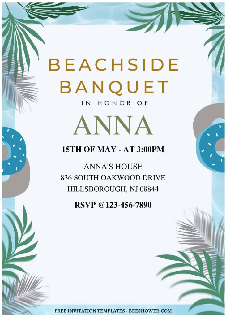 (Free Editable PDF) Beachside Banquet Baby Shower Invitation Templates C