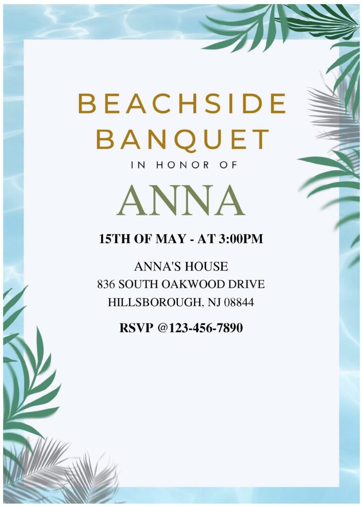(Free Editable PDF) Beachside Banquet Baby Shower Invitation Templates A