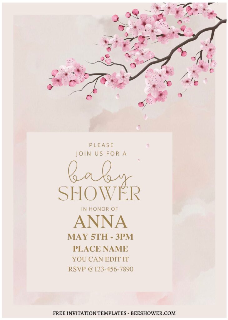 (Free Editable PDF) Flourishing Floral Baby Shower Invitation Templates C