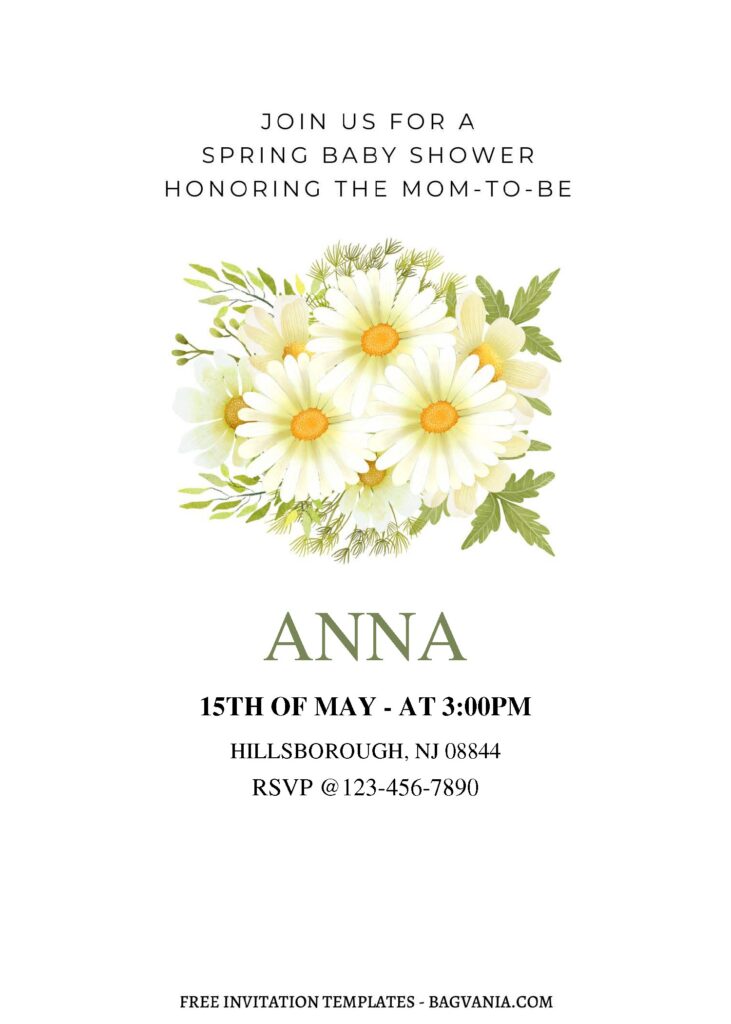 (Free Editable PDF) Enchanting Chrysanthemum Baby Shower Invitation Templates C