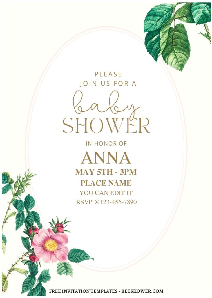 (Free Editable PDF) Gorgeous Fairy Garden Baby Shower Invitation Templates A