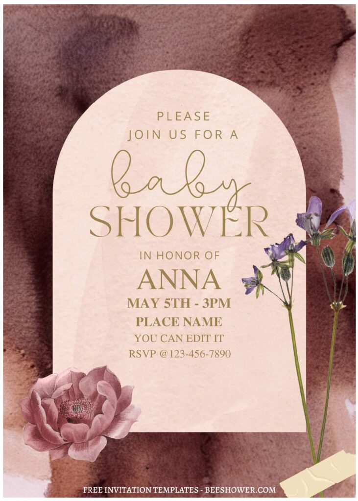 (Free Editable PDF) Aesthetic Floral Baby Shower Invitation Templates 