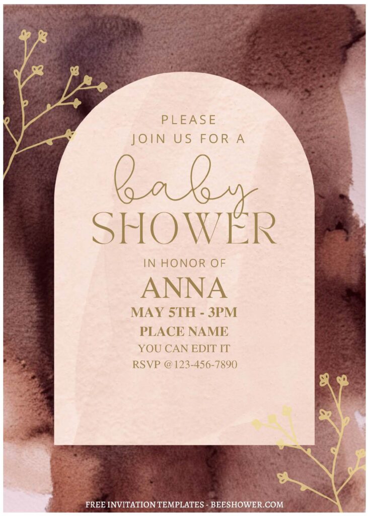 (Free Editable PDF) Aesthetic Floral Baby Shower Invitation Templates A