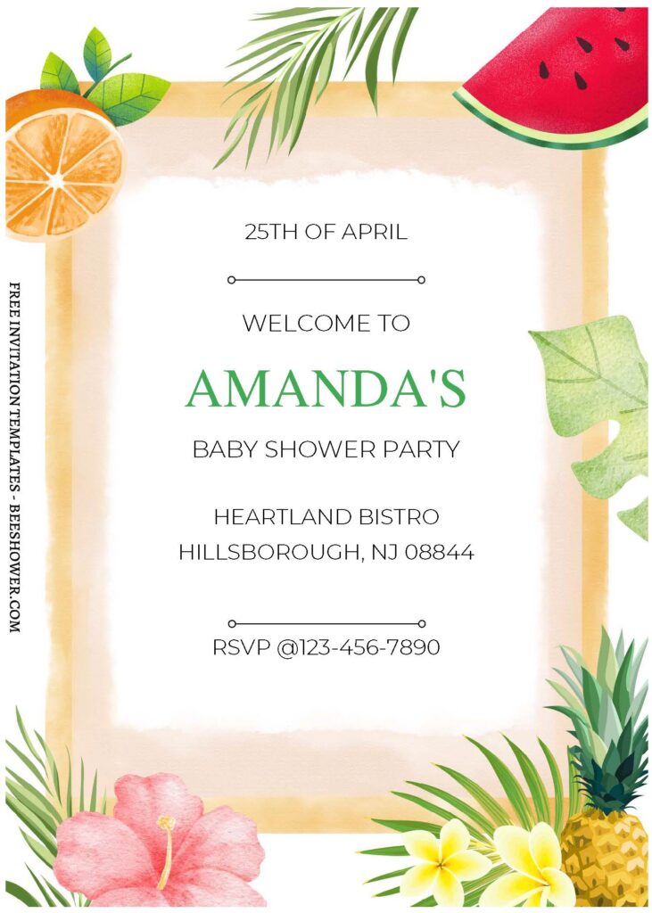 (Free Editable PDF) Sultry Tropical Summer Birthday Invitation Templates A