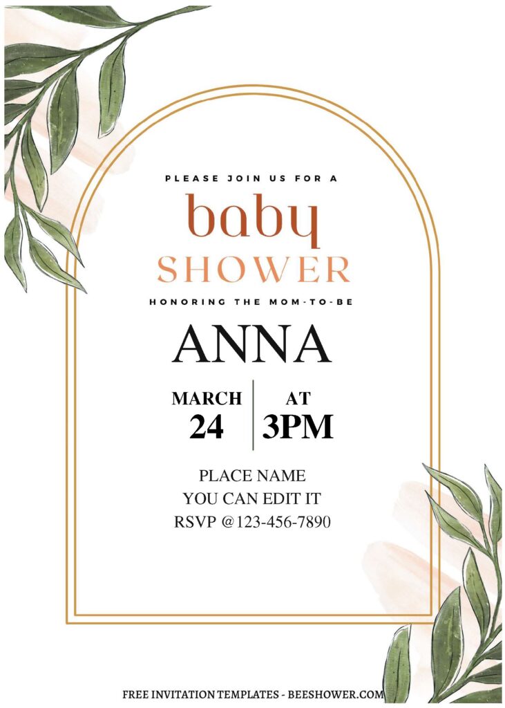 (Free Editable PDF) Blossoming Flower Baby Shower Invitation Templates A