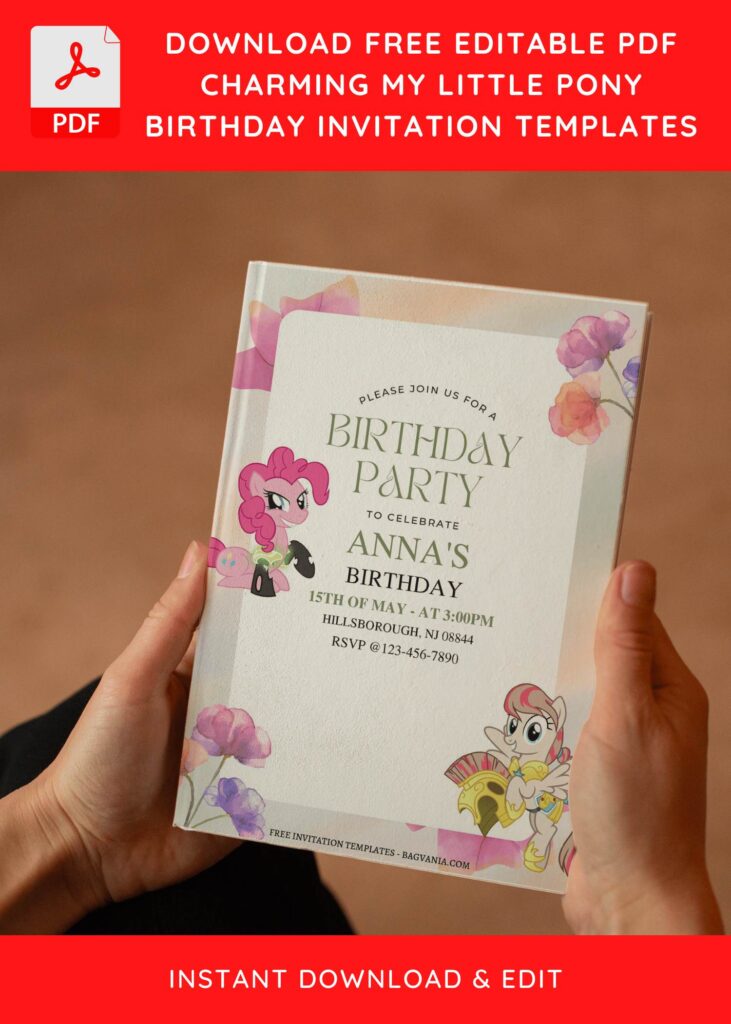 (Free Editable PDF) My Little Pony Extravaganza Baby Shower Invitation Templates E