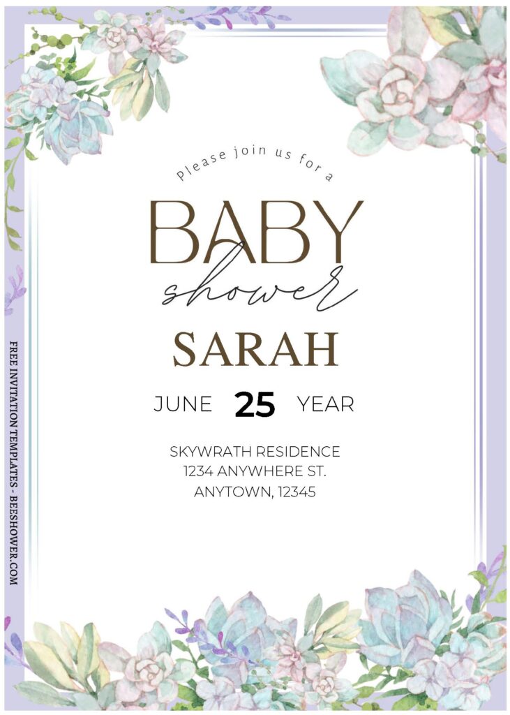 (Free Editable PDF) Dreamy Blush Pink Floral Baby Shower Invitation Templates A