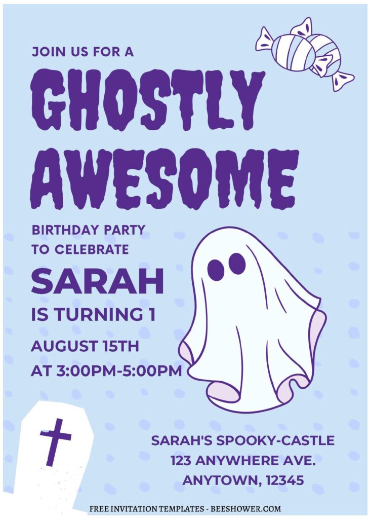 (Free Editable PDF) Adorable Halloween Baby Shower Invitation Templates B
