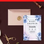 (Free Editable PDF) Stunning Bellflowers Baby Shower Invitation Templates I