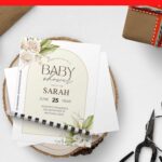 (Free Editable PDF) Boho Gold Frame Greenery Baby Shower Invitation Templates H