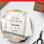 (Free Editable PDF) Rustic Marble Greenery Baby Shower Invitation Templates
