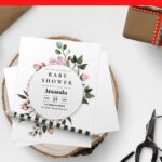 (Free Editable PDF) Watercolor Floral Wreath Baby Shower Invitation Templates H