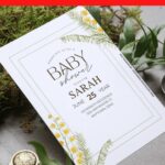 5(Free Editable PDF) Simple Geometric Floral Frame Baby Shower Invitation Templates