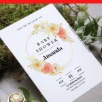 (Free Editable PDF) Whimsical Spring Floral Wreath Baby Shower Invitation Templates F