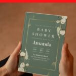 (Free Editable PDF) Classy White Peony Baby Shower Invitation Templates