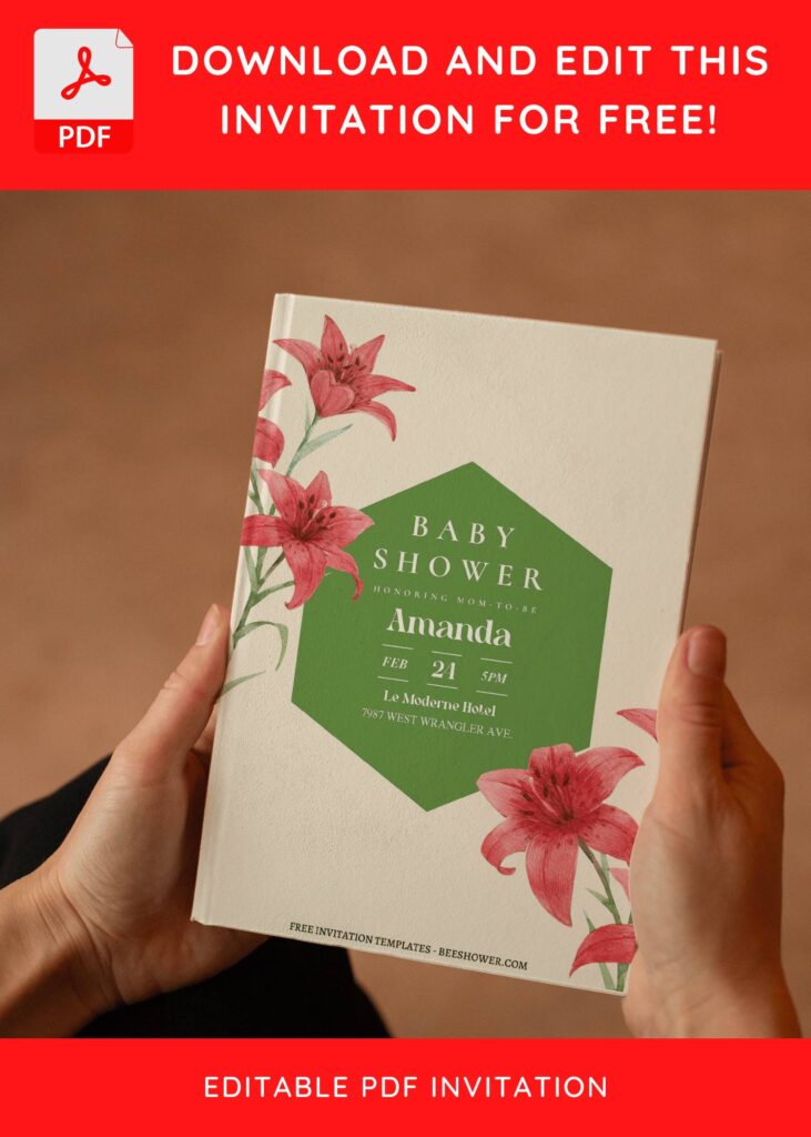 (Free Editable PDF) Whimsical Floral Wonderland Baby Shower Invitation Templates E