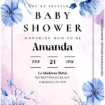 (Free Editable PDF) Stunning Bellflowers Baby Shower Invitation Templates C
