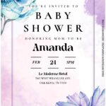 (Free Editable PDF) Stunning Bellflowers Baby Shower Invitation Templates A