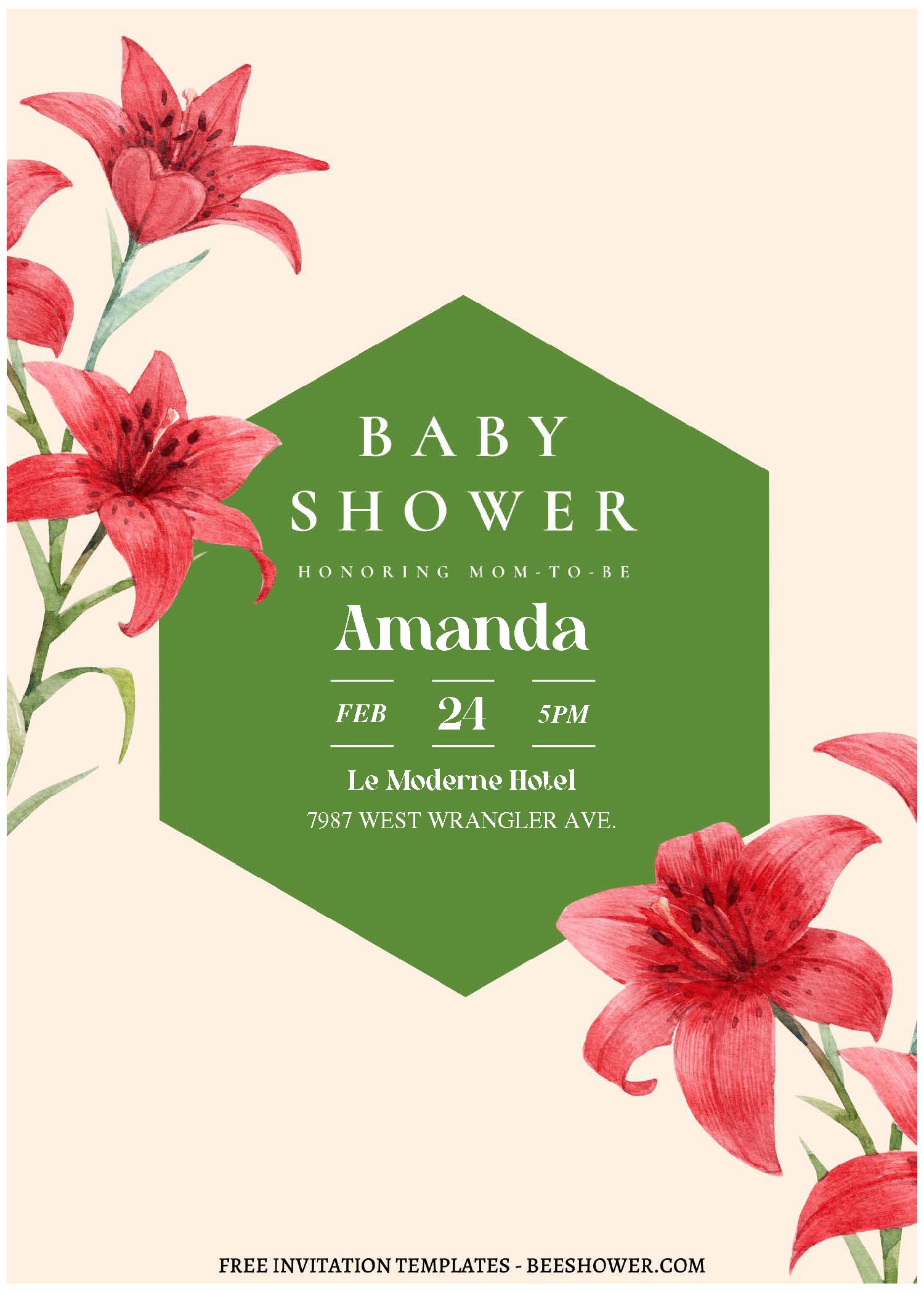(Free Editable PDF) Whimsical Floral Wonderland Baby Shower Invitation Templates C