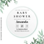 (Free Editable PDF) Watercolor Floral Wreath Baby Shower Invitation Templates B