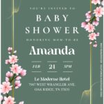 (Free Editable PDF) Classy White Peony Baby Shower Invitation Templates B