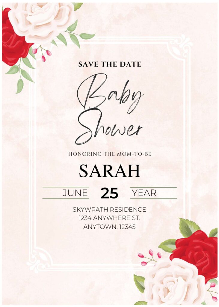 (Free Editable PDF) Rustic Barnyard Blooms Baby Shower Invitation Templates C