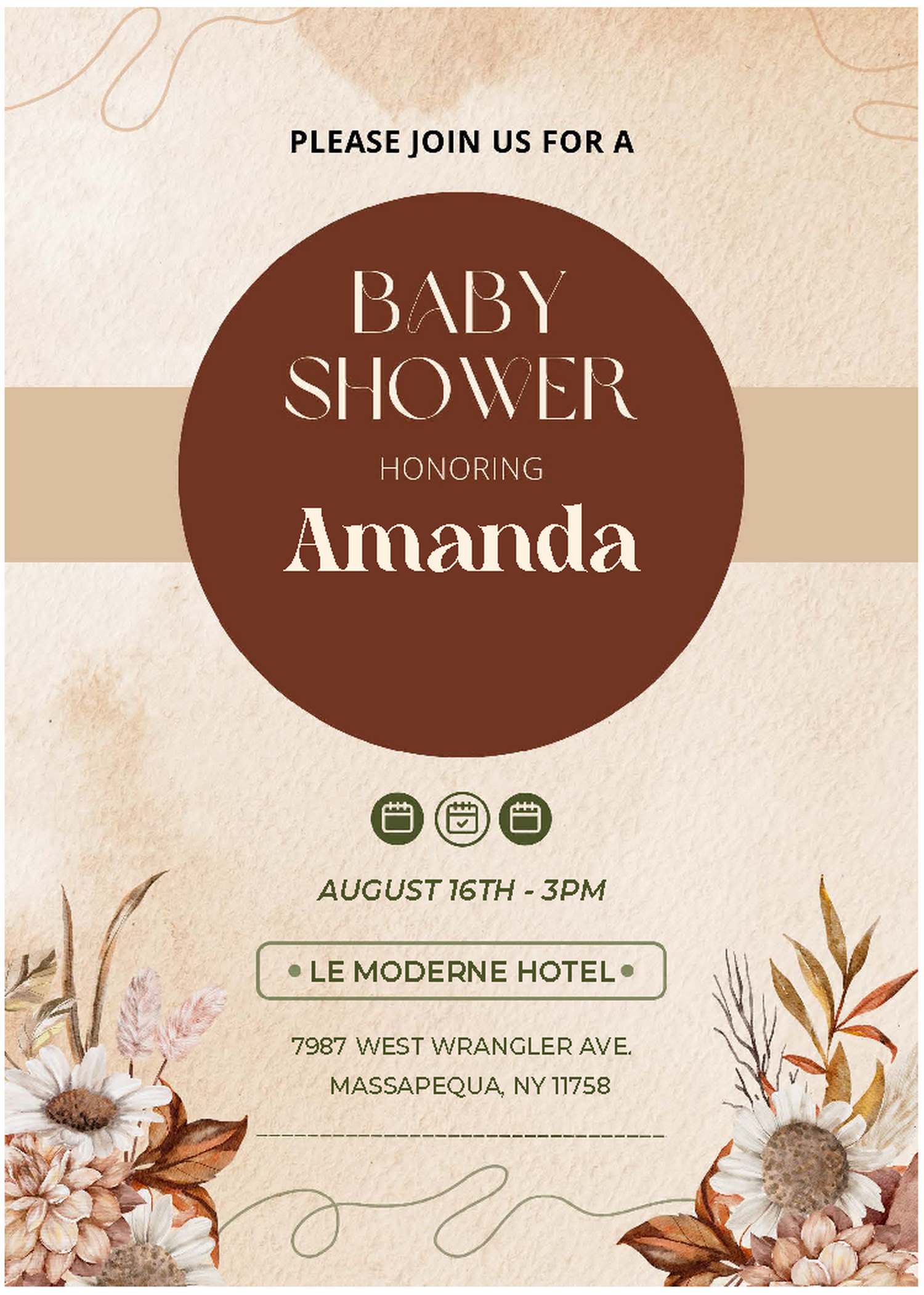 (Free Editable PDF) Spring Floral Garden Baby Shower Invitation Templates