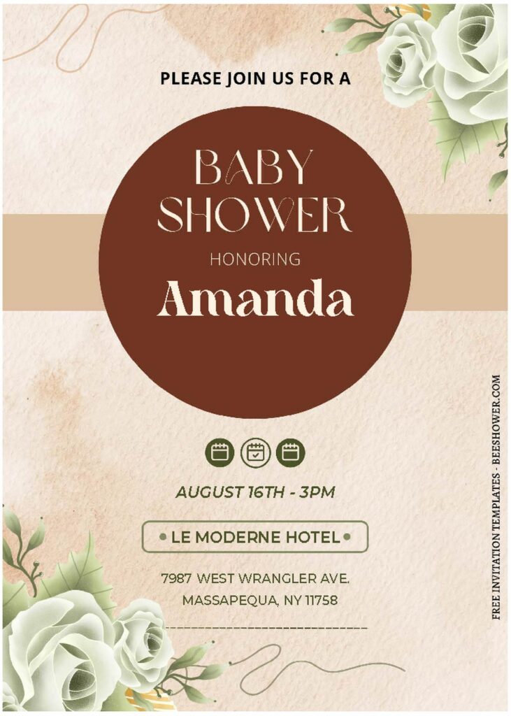 (Free Editable PDF) Spring Floral Garden Baby Shower Invitation Templates A