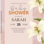 (Free Editable PDF) Rustic Marble Baby Shower Invitation Templates B