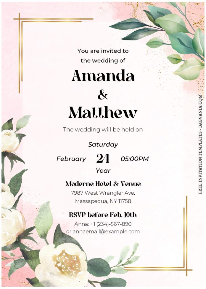 (Free Editable PDF) Classic Watercolor Flower Baby Shower Invitation ...