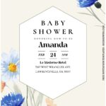 (Free Editable PDF) Vibrant Fiesta Blooms Baby Shower Invitation Templates B